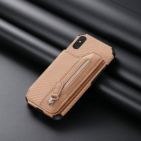 Funda Silicona Carcasa Ultrafina Goma con Magnetico S04D para Xiaomi Redmi 9AT Oro