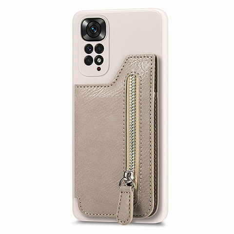 Funda Silicona Carcasa Ultrafina Goma con Magnetico S04D para Xiaomi Redmi Note 11 4G (2022) Beige