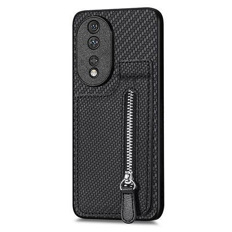 Funda Silicona Carcasa Ultrafina Goma con Magnetico S05D para Huawei Honor 80 5G Negro