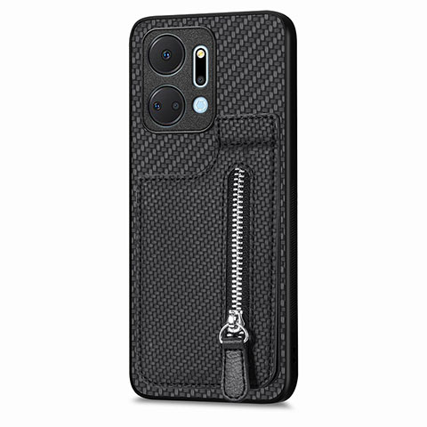 Funda Silicona Carcasa Ultrafina Goma con Magnetico S05D para Huawei Honor X7a Negro