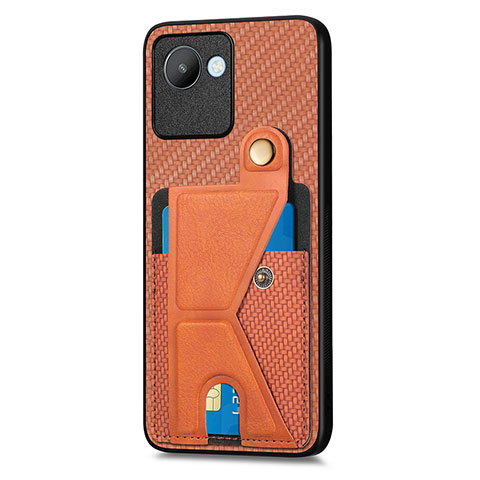 Funda Silicona Carcasa Ultrafina Goma con Magnetico S05D para Realme C30 Marron