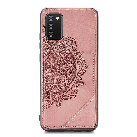 Funda Silicona Carcasa Ultrafina Goma con Magnetico S05D para Samsung Galaxy A03s Oro Rosa