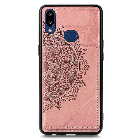 Funda Silicona Carcasa Ultrafina Goma con Magnetico S05D para Samsung Galaxy A10s Oro Rosa