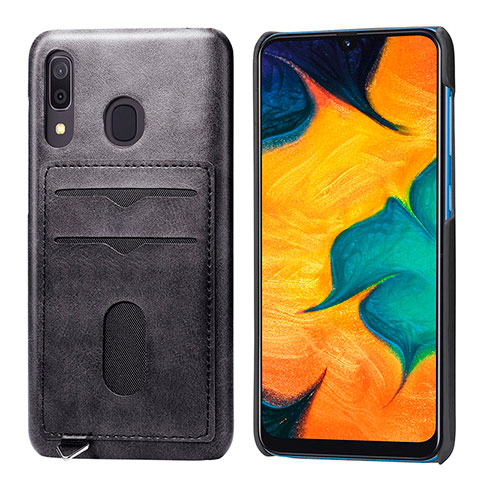 Funda Silicona Carcasa Ultrafina Goma con Magnetico S05D para Samsung Galaxy A20 Negro