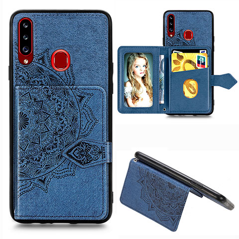 Funda Silicona Carcasa Ultrafina Goma con Magnetico S05D para Samsung Galaxy A20s Azul