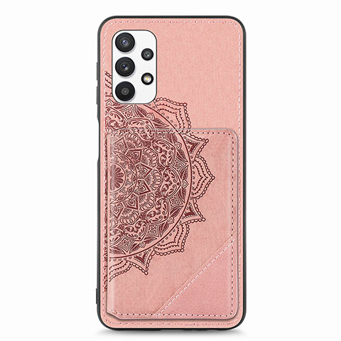 Funda Silicona Carcasa Ultrafina Goma con Magnetico S05D para Samsung Galaxy A32 5G Oro Rosa