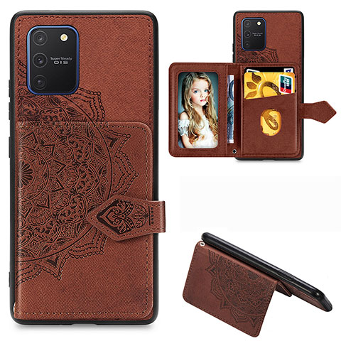 Funda Silicona Carcasa Ultrafina Goma con Magnetico S05D para Samsung Galaxy A91 Marron