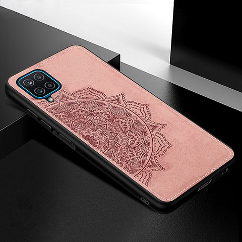 Funda Silicona Carcasa Ultrafina Goma con Magnetico S05D para Samsung Galaxy F12 Oro Rosa