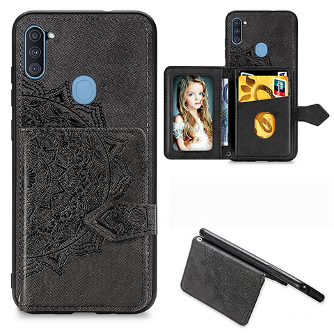 Funda Silicona Carcasa Ultrafina Goma con Magnetico S05D para Samsung Galaxy M11 Negro