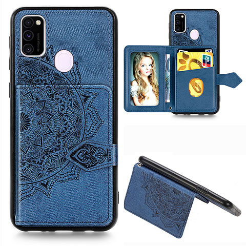 Funda Silicona Carcasa Ultrafina Goma con Magnetico S05D para Samsung Galaxy M21 Azul