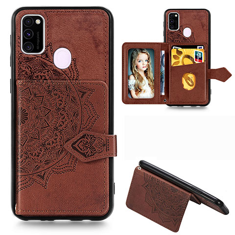 Funda Silicona Carcasa Ultrafina Goma con Magnetico S05D para Samsung Galaxy M21 Marron