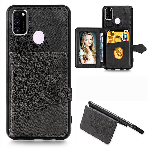 Funda Silicona Carcasa Ultrafina Goma con Magnetico S05D para Samsung Galaxy M30s Negro