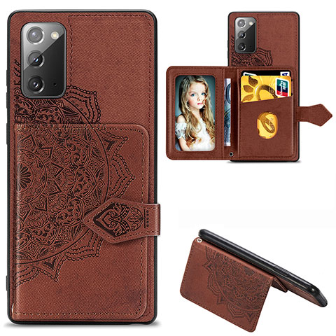 Funda Silicona Carcasa Ultrafina Goma con Magnetico S05D para Samsung Galaxy Note 20 5G Marron