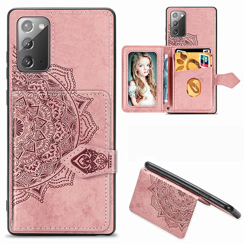 Funda Silicona Carcasa Ultrafina Goma con Magnetico S05D para Samsung Galaxy Note 20 5G Oro Rosa