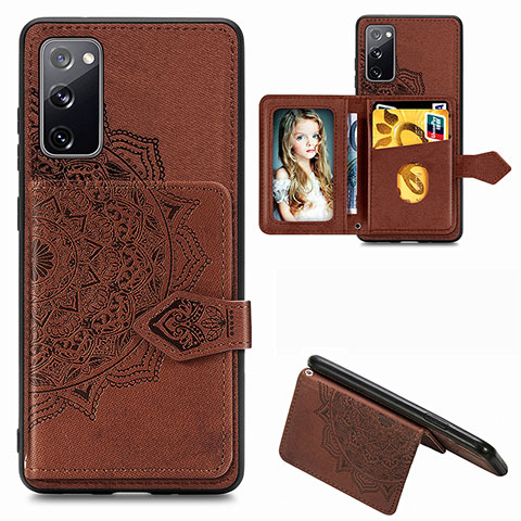 Funda Silicona Carcasa Ultrafina Goma con Magnetico S05D para Samsung Galaxy S20 FE (2022) 5G Marron