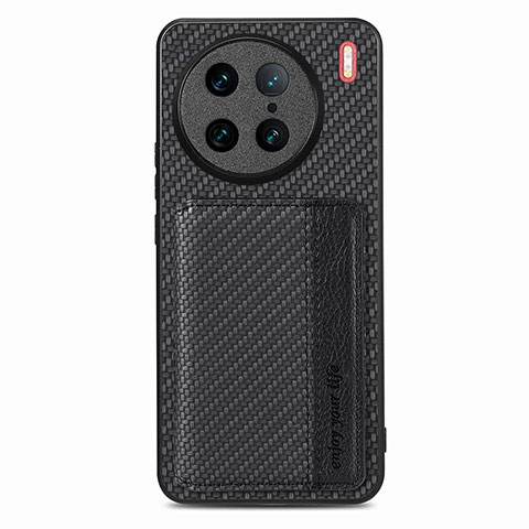 Funda Silicona Carcasa Ultrafina Goma con Magnetico S05D para Vivo X90 Pro 5G Negro