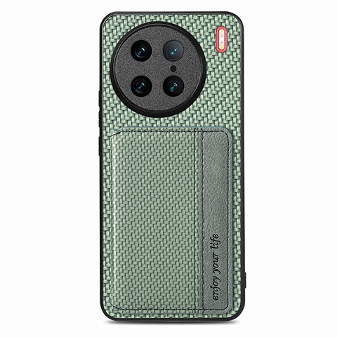 Funda Silicona Carcasa Ultrafina Goma con Magnetico S05D para Vivo X90 Pro 5G Verde