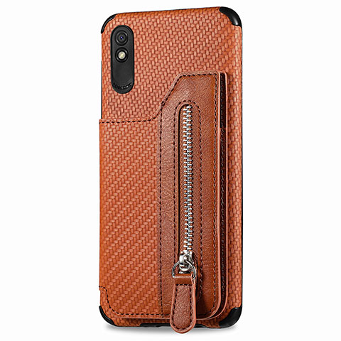 Funda Silicona Carcasa Ultrafina Goma con Magnetico S05D para Xiaomi Redmi 9A Marron