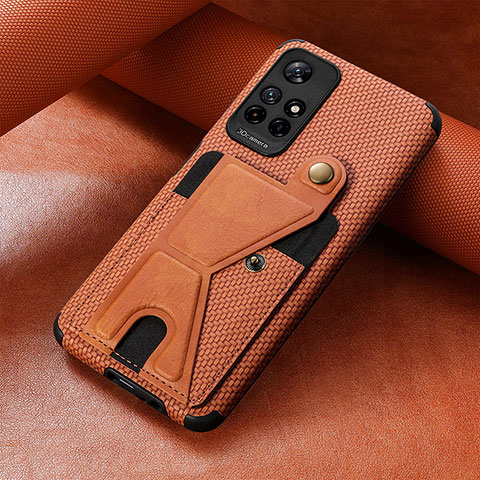 Funda Silicona Carcasa Ultrafina Goma con Magnetico S05D para Xiaomi Redmi Note 11 5G Marron