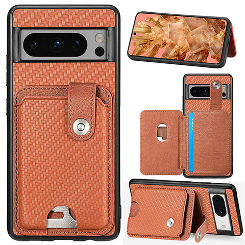 Funda Silicona Carcasa Ultrafina Goma con Magnetico S06D para Google Pixel 8 5G Marron