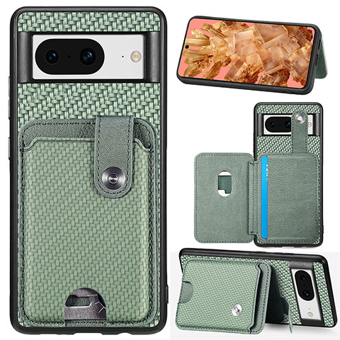 Funda Silicona Carcasa Ultrafina Goma con Magnetico S06D para Google Pixel 8 5G Verde