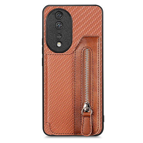 Funda Silicona Carcasa Ultrafina Goma con Magnetico S06D para Huawei Honor 80 5G Marron