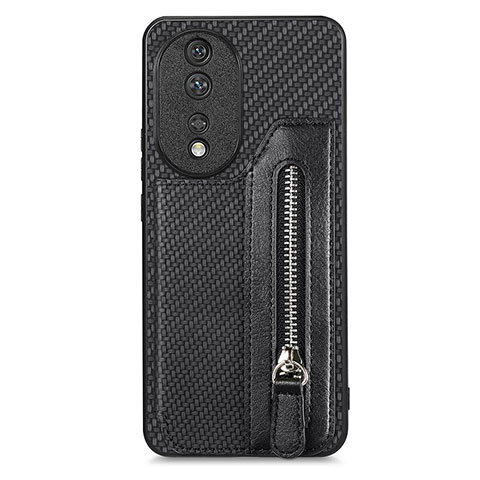 Funda Silicona Carcasa Ultrafina Goma con Magnetico S06D para Huawei Honor 80 5G Negro