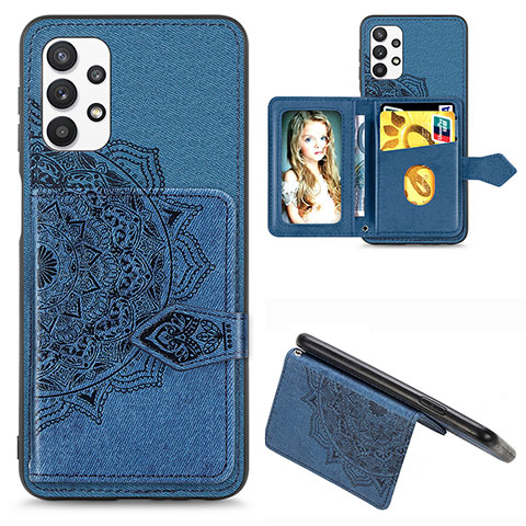 Funda Silicona Carcasa Ultrafina Goma con Magnetico S06D para Samsung Galaxy A32 4G Azul