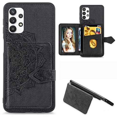 Funda Silicona Carcasa Ultrafina Goma con Magnetico S06D para Samsung Galaxy A32 4G Negro