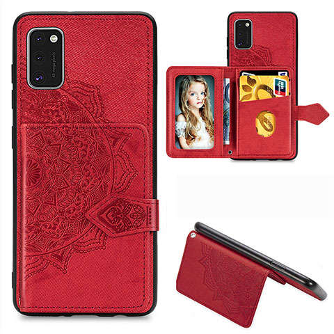 Funda Silicona Carcasa Ultrafina Goma con Magnetico S06D para Samsung Galaxy A41 Rojo