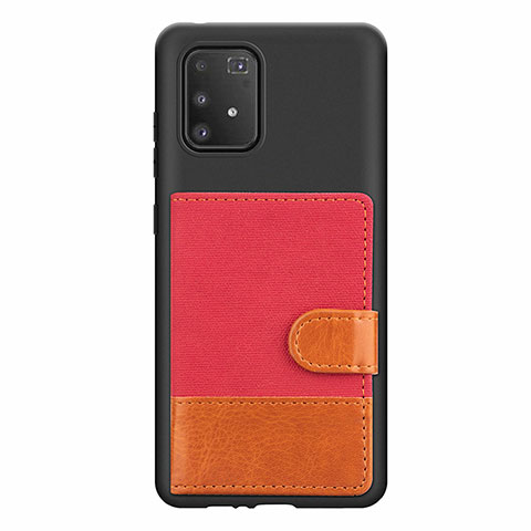 Funda Silicona Carcasa Ultrafina Goma con Magnetico S06D para Samsung Galaxy A91 Rojo