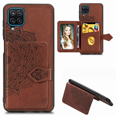 Funda Silicona Carcasa Ultrafina Goma con Magnetico S06D para Samsung Galaxy F12 Marron