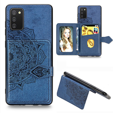 Funda Silicona Carcasa Ultrafina Goma con Magnetico S06D para Samsung Galaxy M02s Azul