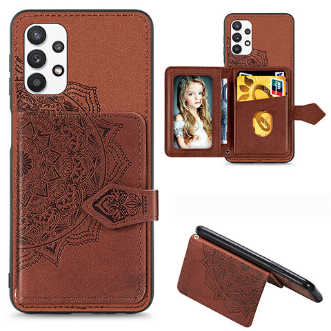 Funda Silicona Carcasa Ultrafina Goma con Magnetico S06D para Samsung Galaxy M32 5G Marron