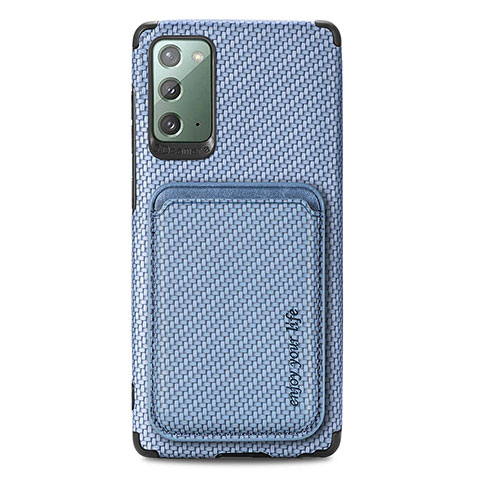 Funda Silicona Carcasa Ultrafina Goma con Magnetico S06D para Samsung Galaxy Note 20 5G Azul