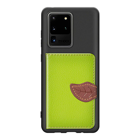 Funda Silicona Carcasa Ultrafina Goma con Magnetico S06D para Samsung Galaxy S20 Ultra 5G Verde