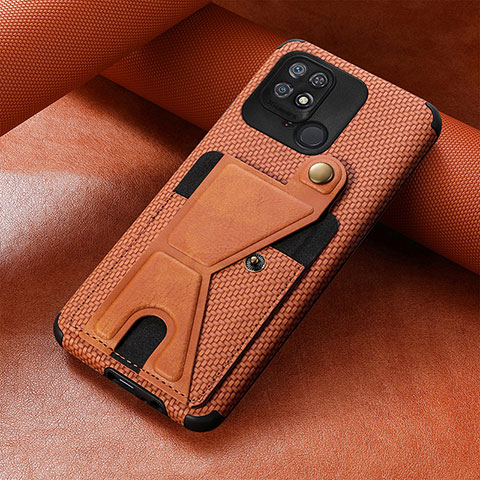 Funda Silicona Carcasa Ultrafina Goma con Magnetico S06D para Xiaomi Redmi 10 India Marron