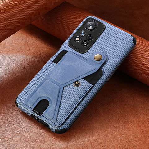 Funda Silicona Carcasa Ultrafina Goma con Magnetico S06D para Xiaomi Redmi Note 11 Pro+ Plus 5G Azul