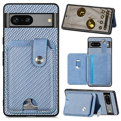 Funda Silicona Carcasa Ultrafina Goma con Magnetico S07D para Google Pixel 7a 5G Azul