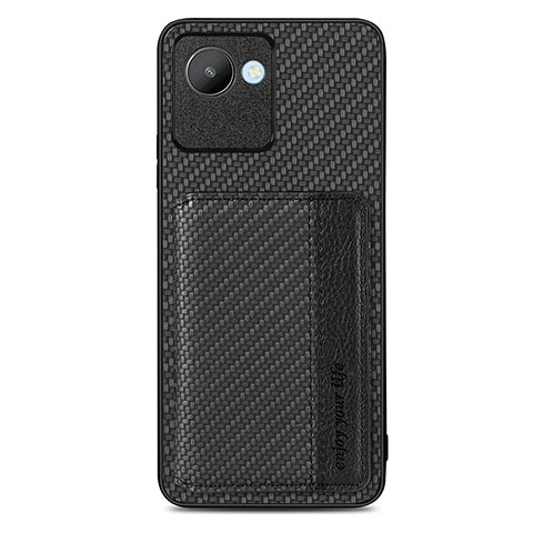 Funda Silicona Carcasa Ultrafina Goma con Magnetico S07D para Realme C30 Negro