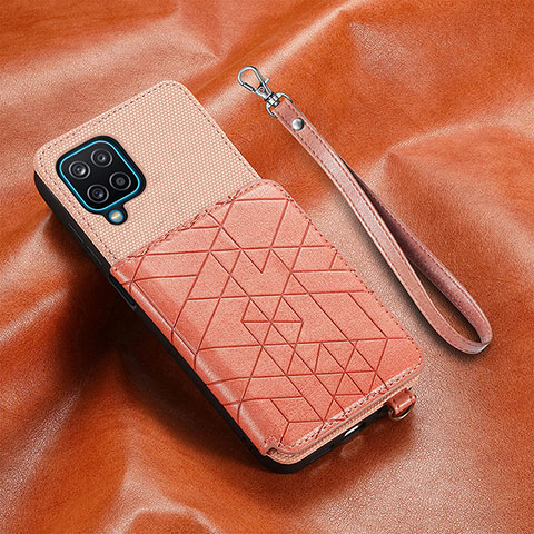 Funda Silicona Carcasa Ultrafina Goma con Magnetico S07D para Samsung Galaxy A12 Nacho Rosa