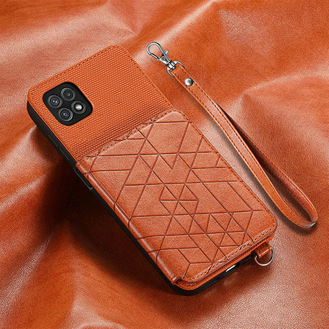 Funda Silicona Carcasa Ultrafina Goma con Magnetico S07D para Samsung Galaxy A22 5G Marron