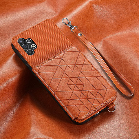 Funda Silicona Carcasa Ultrafina Goma con Magnetico S07D para Samsung Galaxy A32 4G Marron