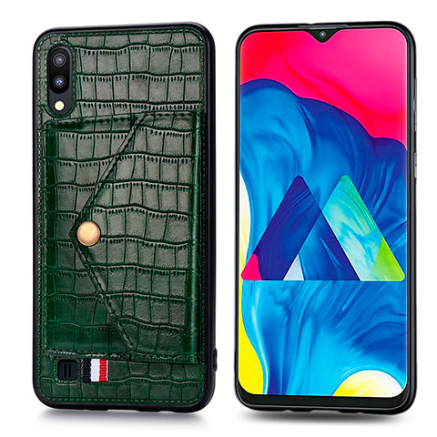 Funda Silicona Carcasa Ultrafina Goma con Magnetico S07D para Samsung Galaxy M10 Verde