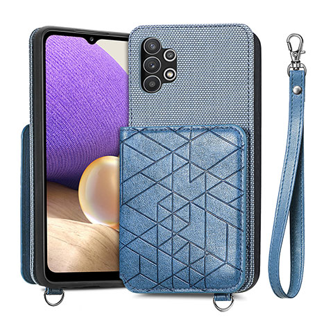 Funda Silicona Carcasa Ultrafina Goma con Magnetico S08D para Samsung Galaxy A32 4G Azul