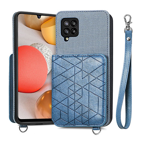 Funda Silicona Carcasa Ultrafina Goma con Magnetico S08D para Samsung Galaxy A42 5G Azul