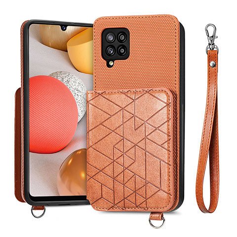 Funda Silicona Carcasa Ultrafina Goma con Magnetico S08D para Samsung Galaxy A42 5G Marron