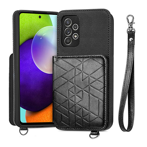 Funda Silicona Carcasa Ultrafina Goma con Magnetico S08D para Samsung Galaxy A52 5G Negro