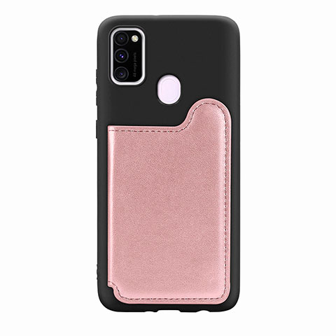 Funda Silicona Carcasa Ultrafina Goma con Magnetico S08D para Samsung Galaxy M21 Oro Rosa