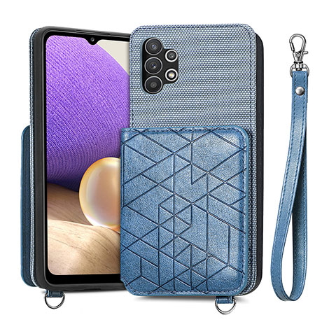 Funda Silicona Carcasa Ultrafina Goma con Magnetico S08D para Samsung Galaxy M32 5G Azul